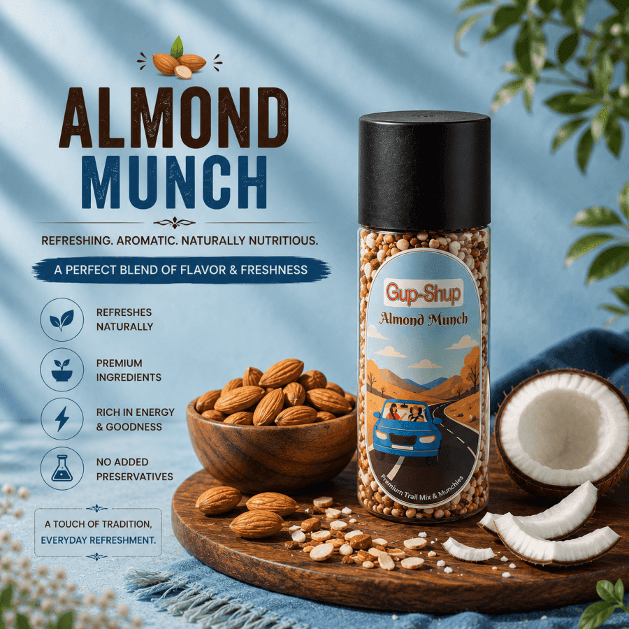 Gup Shup Almond Munch Mouth Freshener – Crunchy Almond Flavored Mouth Freshener