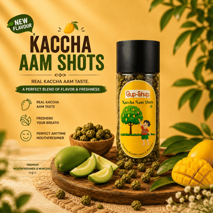Gupshup Kacha Aam Shot | Tangy Raw Mango Flavored Mouth Freshener | Chatpata Aam Shot