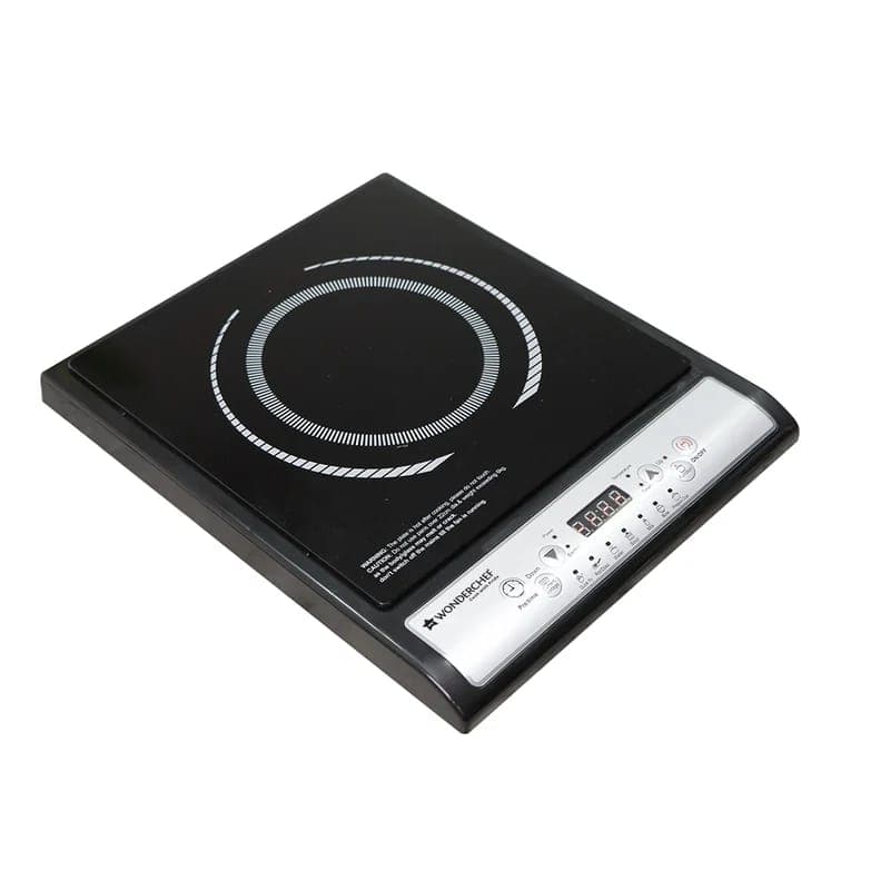 Wonderchef Torino 2000W Induction Cooktop | 11 Preset Cooking Menus | IGBT Technology | Crystal Glass Top | LCD Digital Panel | Smart Touch | 2 Year Warranty