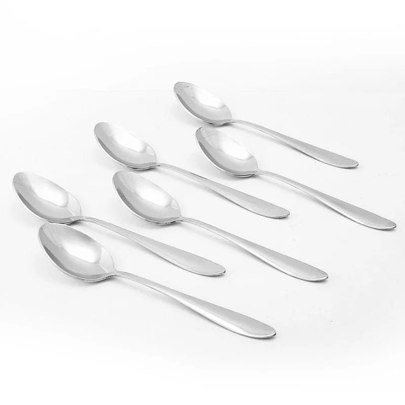 Wonderchef Venice Stainless Steel Spoon Set of 6 | Food-Grade Stainless Steel | Classic Design | Gloss Finish | Sturdy & Non-Corrosive | Easy to Clean