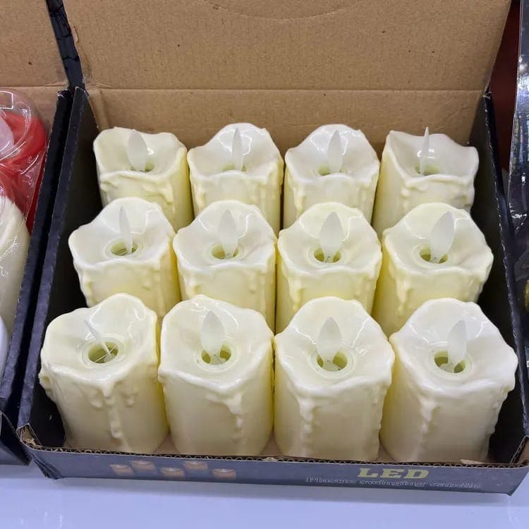 Battery Candle Lights – Warm White LED Candles for Diwali & Christmas Decoration