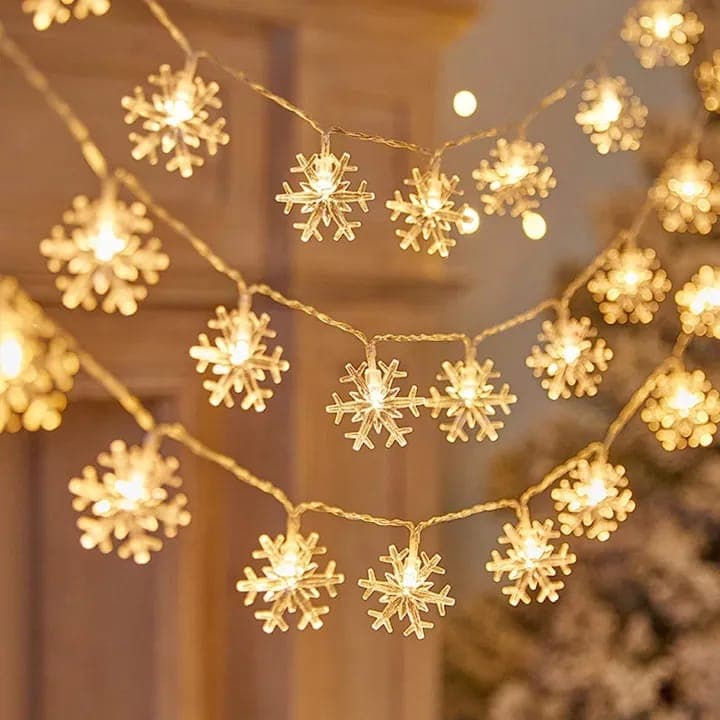 Snowflake LED String Fairy Lights for Christmas, Diwali & Home Decoratio