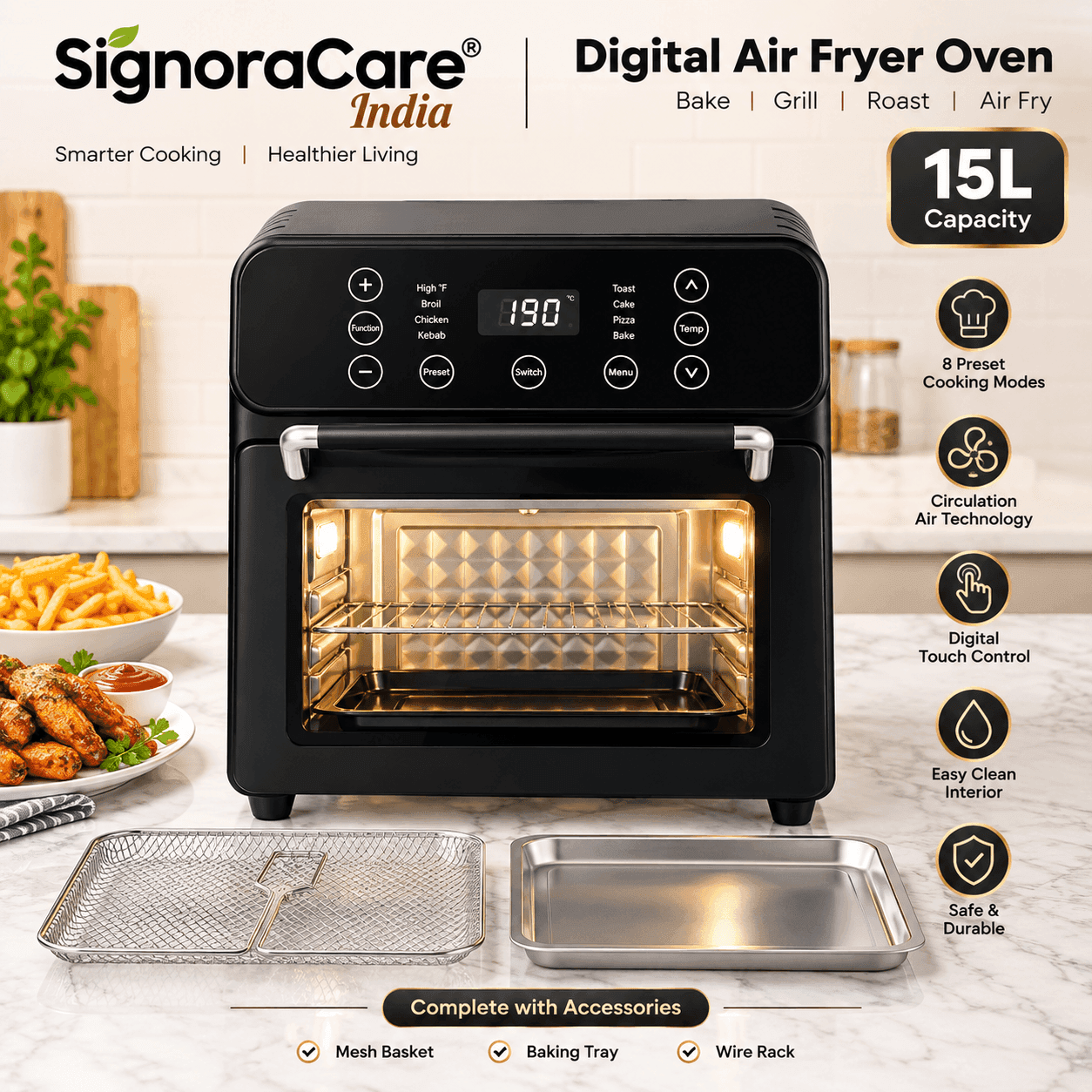 SignoraCare AF-04 15L Digital Air Fryer Oven
