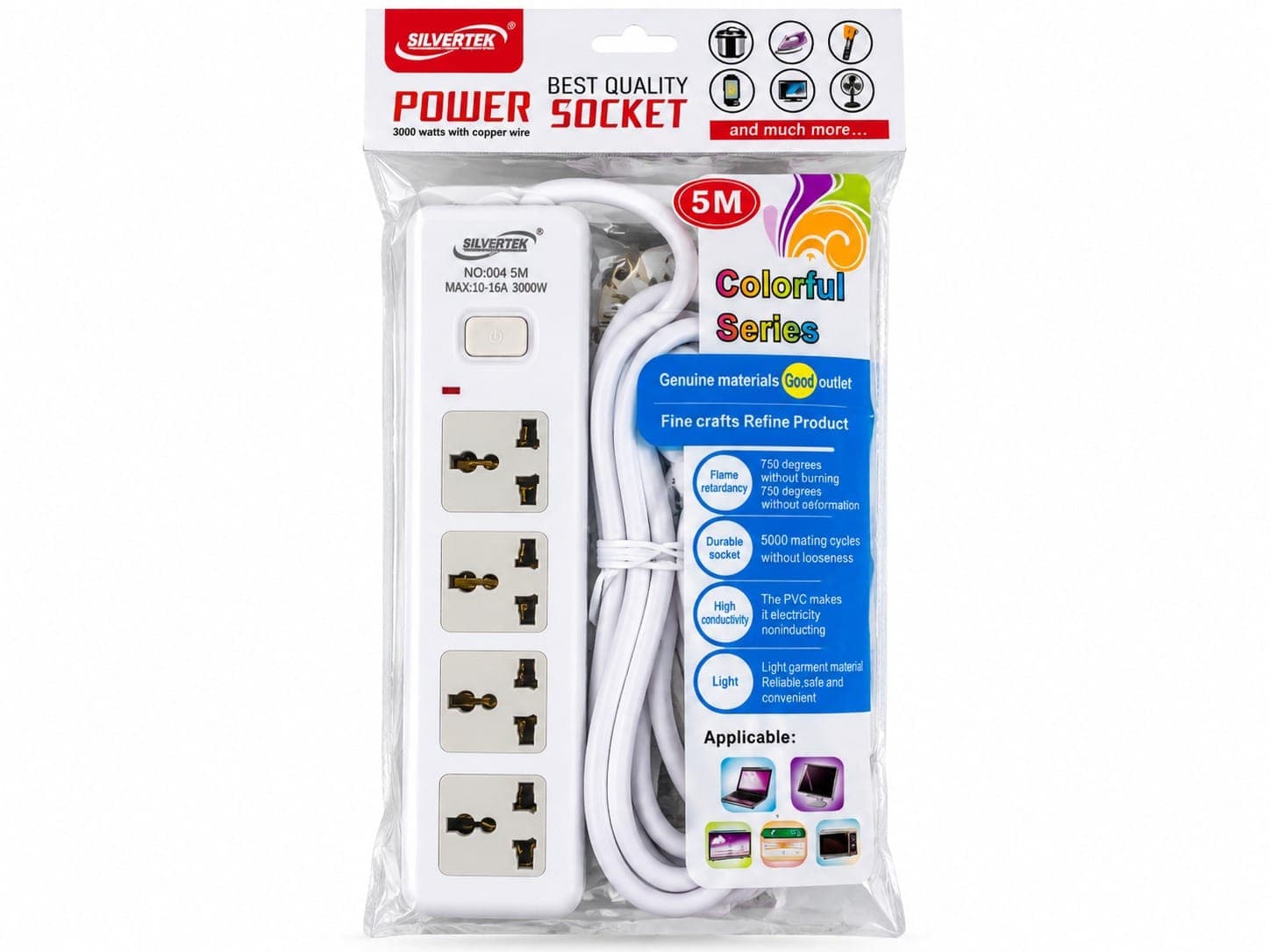 Multi-Plug Extension Cord | Power Extension 5M