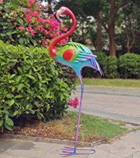 Senwell Senwell Hand Painted Metal Flamingo Garden Statue #057 home decor — thumbnail 2 of 2