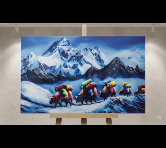 Himalayan Yak Caravan – Traditional Nepal Mountain Art & Décor