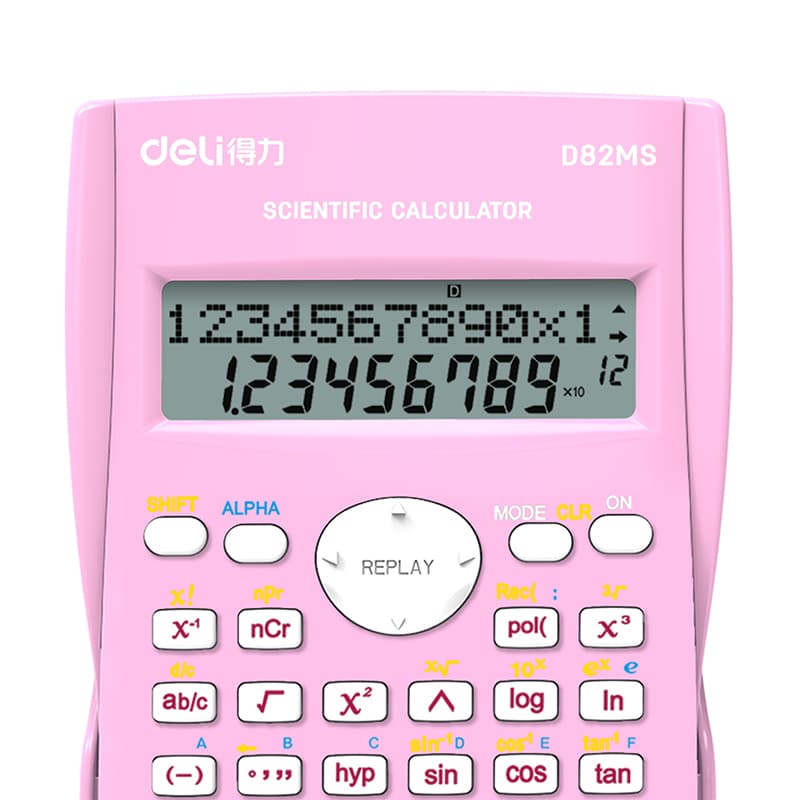 Deli Deli-D82MS Scientific Calculator Pink | 240 Functions for Students stationary, toys & sports — thumbnail 5 of 5