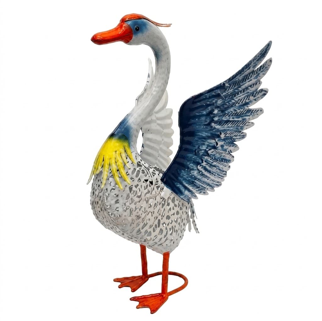 Senwell Blue Wings Metal Swan Solar LED Garden Light Outdoor Decorative Statue #087