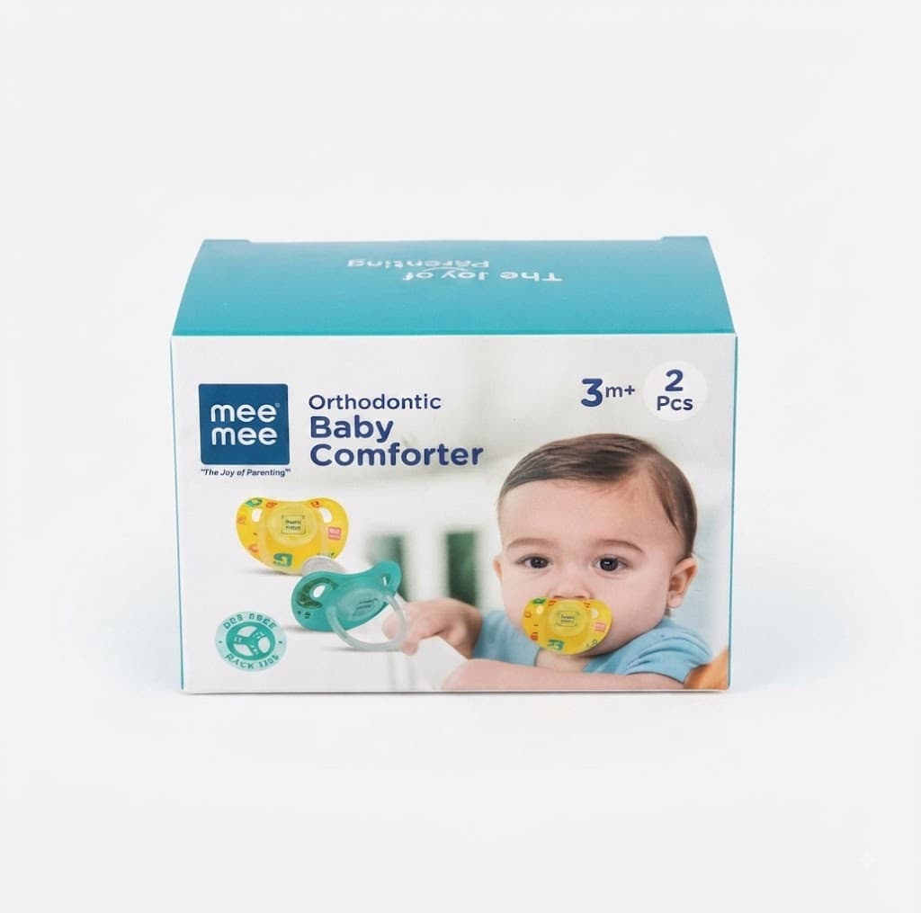 Mee Mee Orthodontic Baby Comforter 3M+ – BPA-Free 2-Piece Soother Box