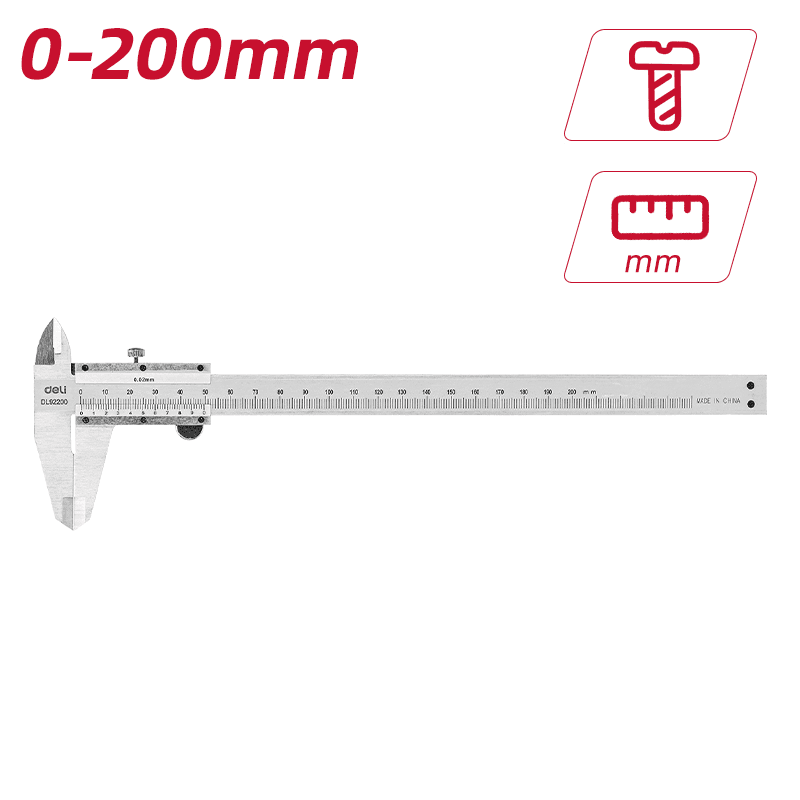 Deli Tools Vernier Caliper 200mm EDL92200 | Precision Measuring Tool for Engineering & Workshop
