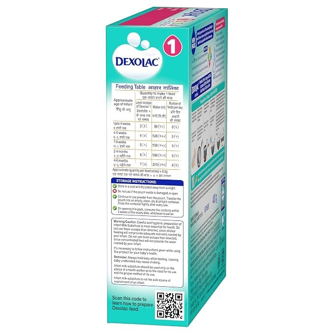 Dexolac Infant Formula Milk Powder Stage 1 400g | For Babies Up to 6 Months | With FOS & 36 Vital Nutrients daily… — thumbnail 3 of 5