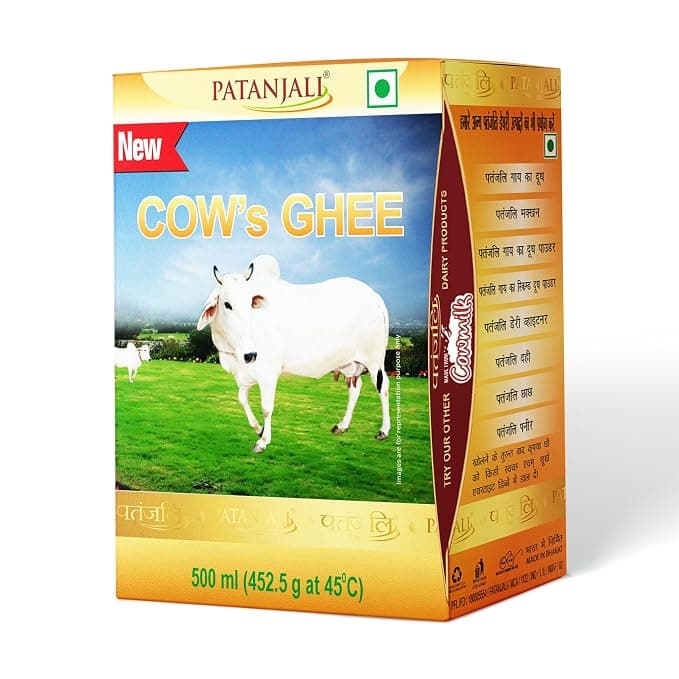 Patanjali Cow Ghee 500ml – Pure Desi Cow Ghee for Cooking, Frying & Daily Nutrition