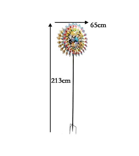 Senwell Senwell Solar Wind Spinner with LED Light, 360° Rotating Garden Decorative Spinner – Model W-G220137 home decor — thumbnail 2 of 2