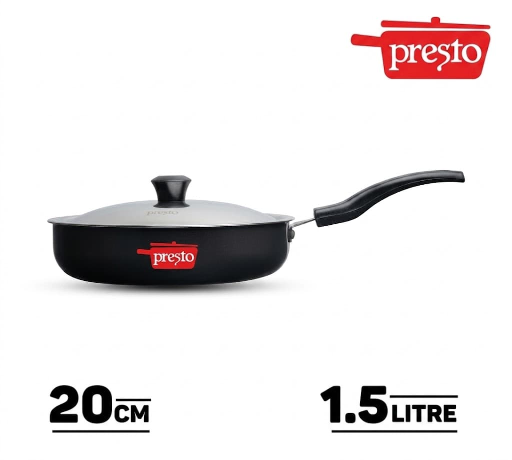 Presto Hard-Anodized Frypan 200mm with Stainless Steel Lid