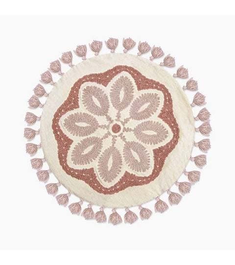 Crane Parker Mandala Round Pillow BC-100PC-2 – Decorative Cotton Nursery Cushion