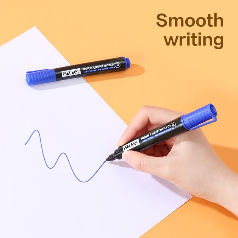 Deli DELI UU101-BL ISELECT Permanent Bullet Marker Blue per pcs | Waterproof Permanent Marker stationary, toys & sports — thumbnail 4 of 6