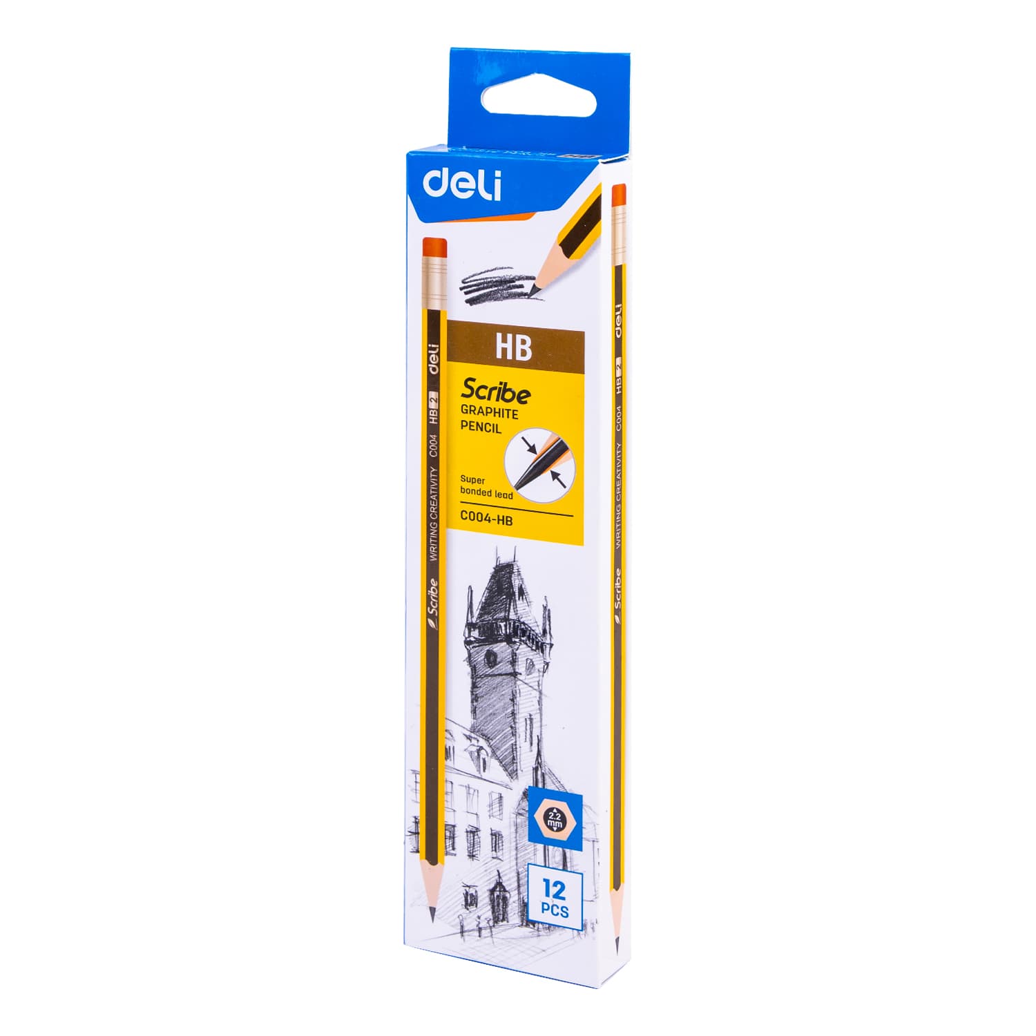 Deli Deli EC004-HB Graphite Pencil with Eraser | Smooth Writing & Sketching Pencil stationary, toys & sports — thumbnail 5 of 5