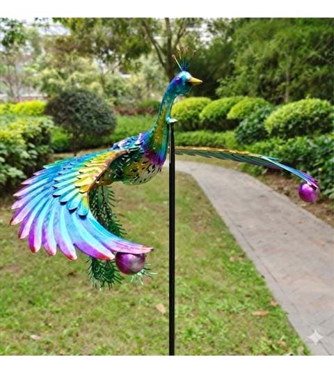 Senwell Metal Peacock Garden Balancer Outdoor Garden Decor #072
