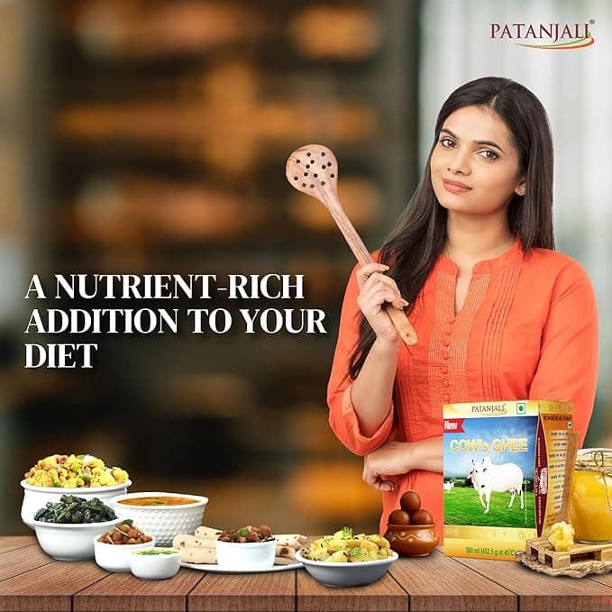 Patanjali Patanjali Cow Ghee 500ml – Pure Desi Cow Ghee for Cooking, Frying & Daily Nutrition daily essentials & lifestyle — thumbnail 6 of 7