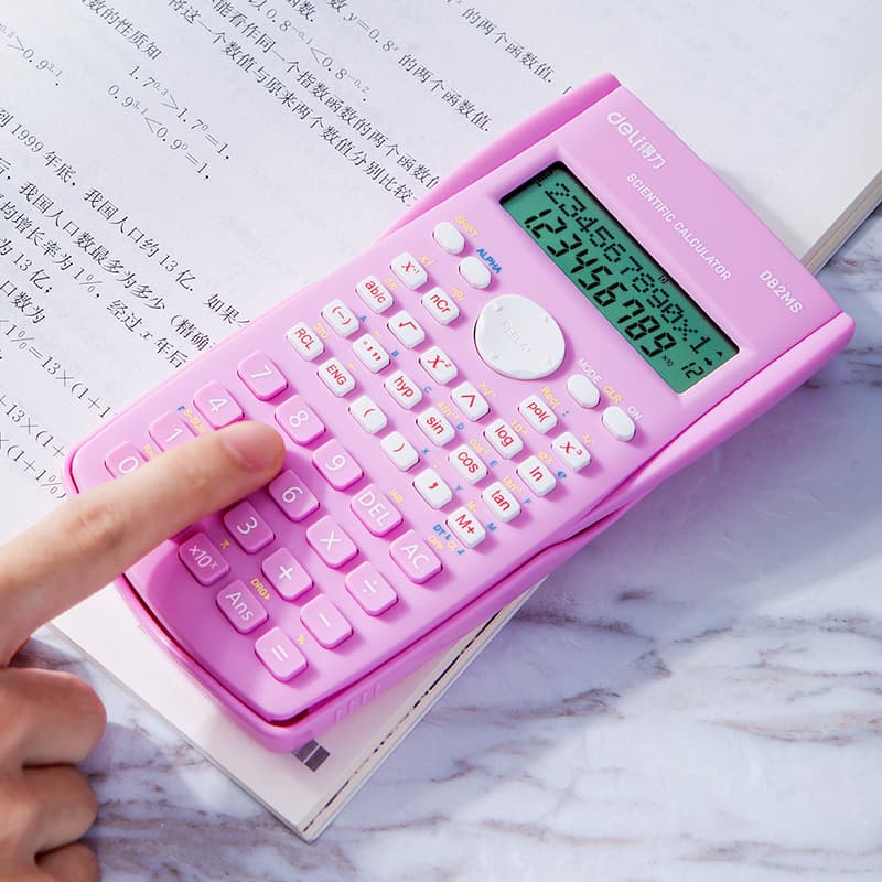 Deli Deli-D82MS Scientific Calculator Pink | 240 Functions for Students stationary, toys & sports — thumbnail 2 of 5