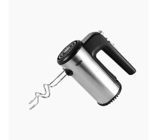 GLEN Electric Hand Mixer 200W with 2 Beaters & 5 Speed Settings – Black & Grey 4058