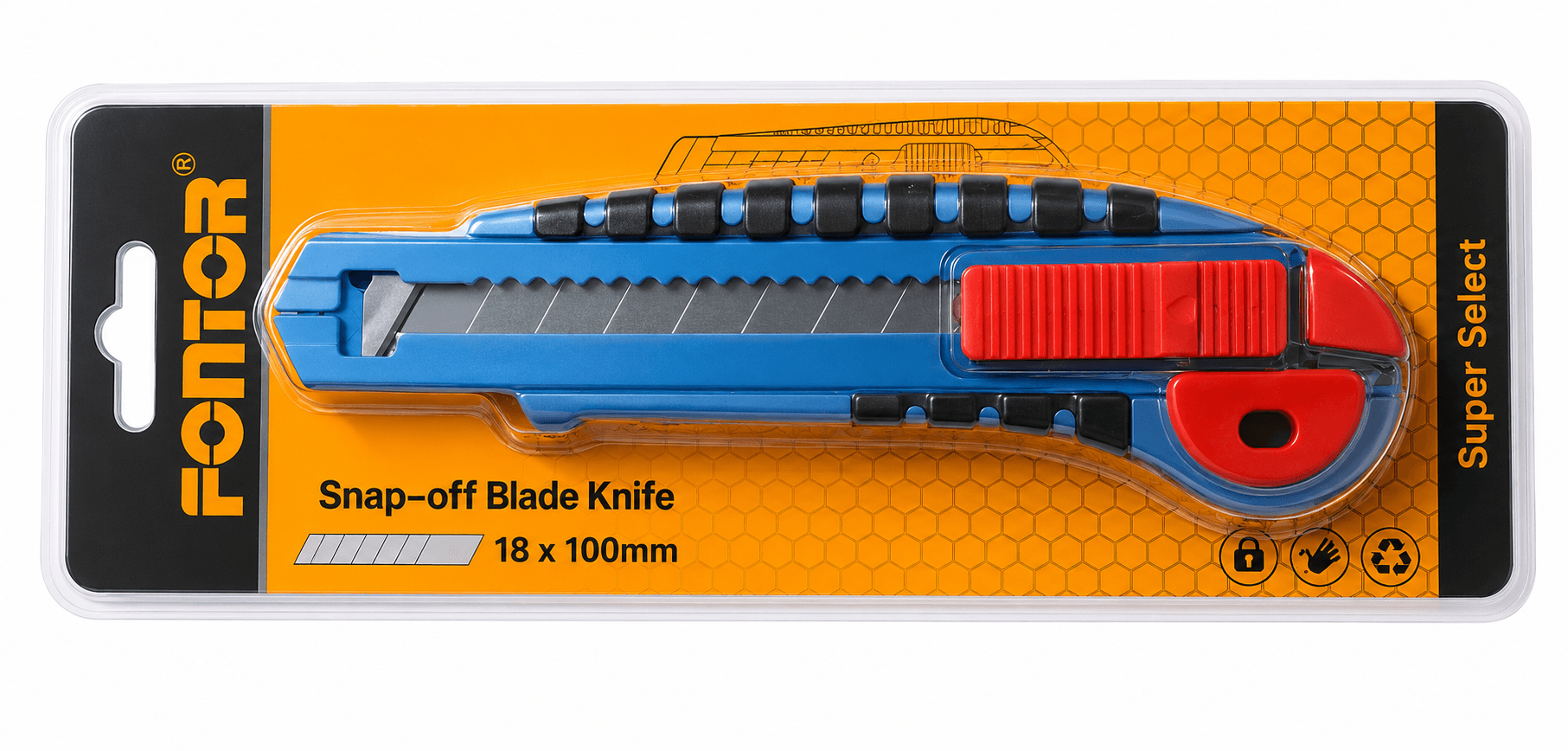Fontor Paper Cutter Knife HKNS16518 – 18mm Heavy-Duty Utility Cutter with SK5 Blade