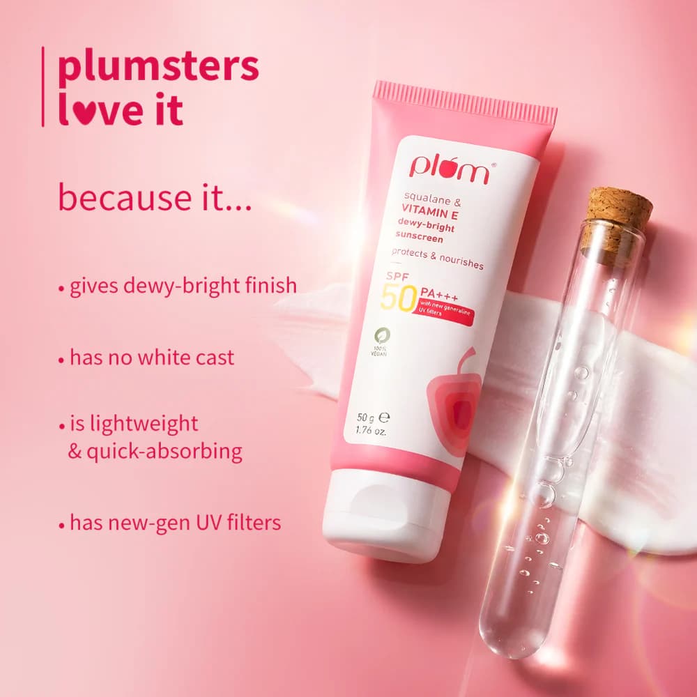 Plum Plum Squalane & Vitamin E Dewy Bright Sunscreen SPF 50 PA+++ 50g daily essentials & lifestyle — thumbnail 5 of 6