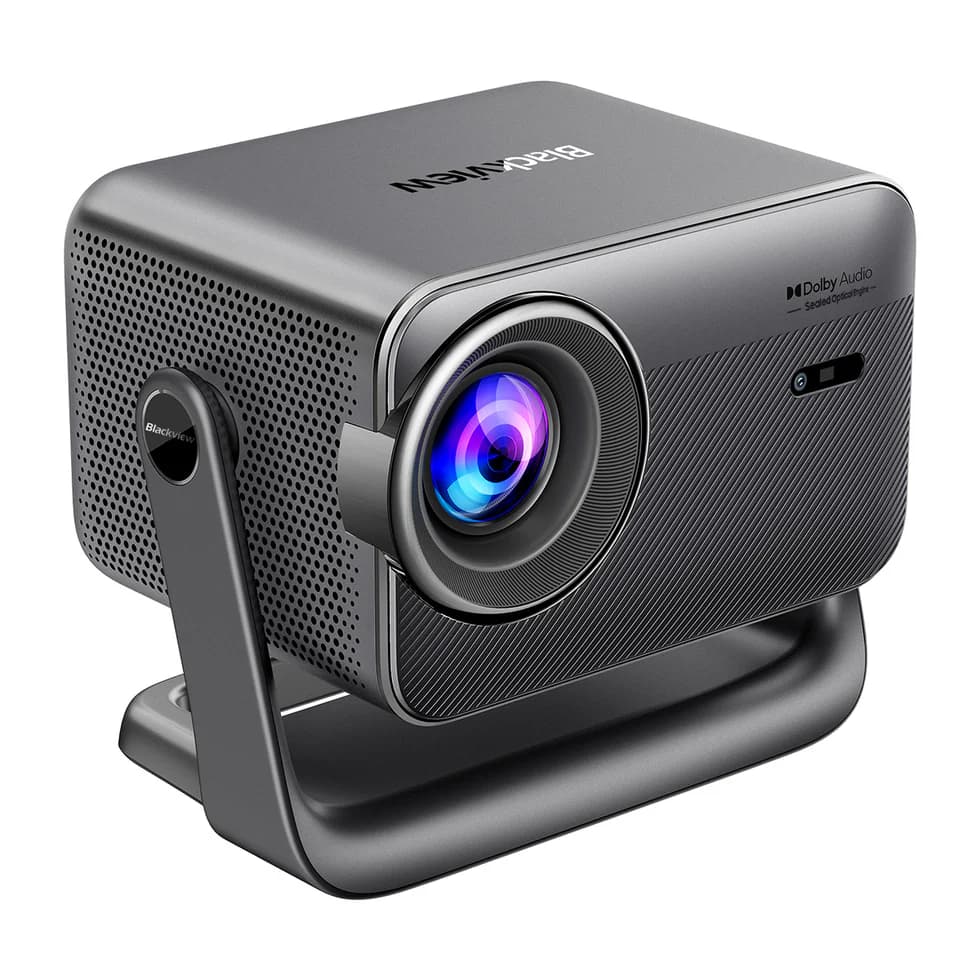 Blackview PV1000 Max 150-Inch 1000 ANSI Lumens 4K Supported 1080P LCD Gimbal Projector with Dolby Audio, Apple TV+ & Netflix
