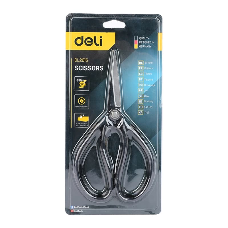 Deli Tools Deli EDL2615 Scissors 200mm Heavy Duty 65Mn Steel Rust-Resistant Cutting Scissors hardware & machinery — thumbnail 2 of 4
