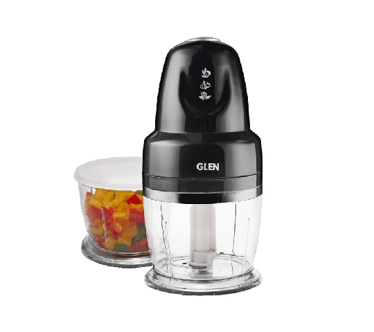 GLEN Electric Vegetable Chopper 250W with Whisking Disc, Nut Chopper & Extra 0.4L Bowl – 4043 Plus