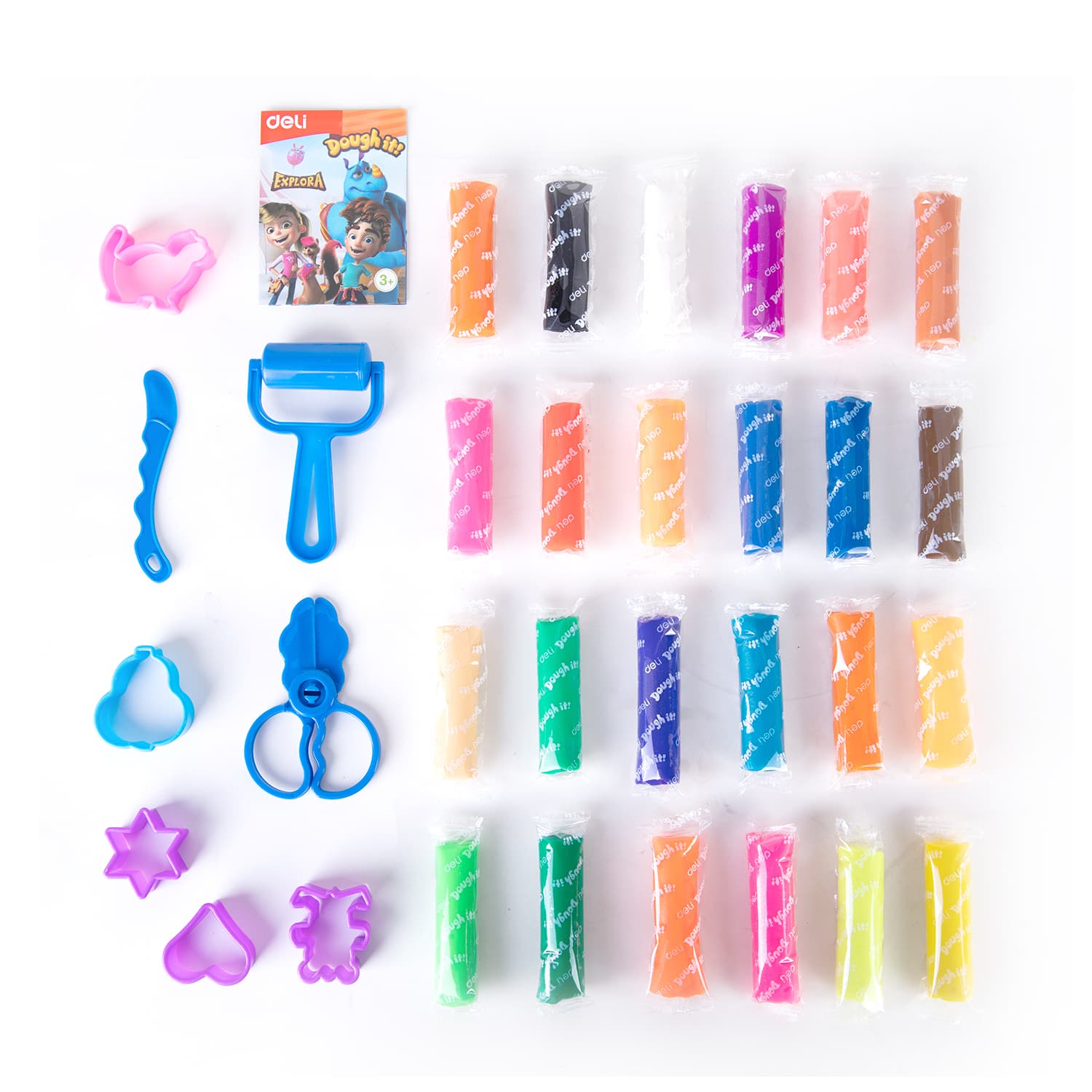 Deli Deli ED75386 Explora Dough Set 24 Colors Modeling Clay with 5 Molds & 3 Tools stationary, toys & sports — thumbnail 4 of 5