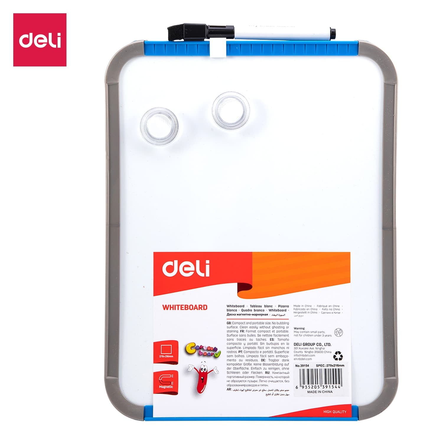 Deli Deli E39154 Magnetic Whiteboard 279×216mm | Portable Dry Erase Board stationary, toys & sports — thumbnail 2 of 5