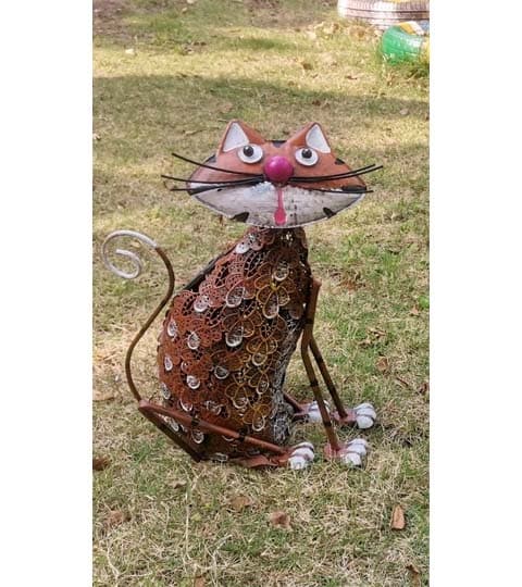 Senwell Metal Cat with LED Solar Light Garden Decorative Lamp – (W-G192089)
