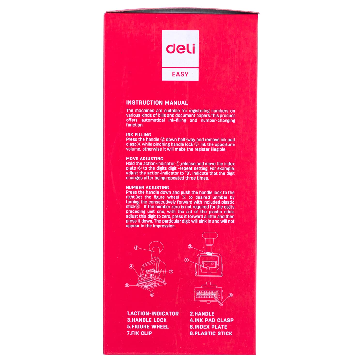 Deli Deli E7510 10-Digit Auto Numbering Machine | Self-Inking Office Stamp stationary, toys & sports — thumbnail 5 of 6