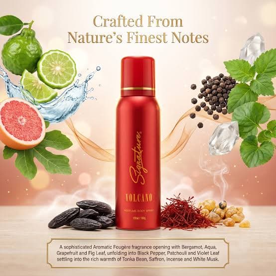 Signature Signature Volcano Deodorant Body Spray for Men – 120 ml daily essentials & lifestyle — thumbnail 4 of 5