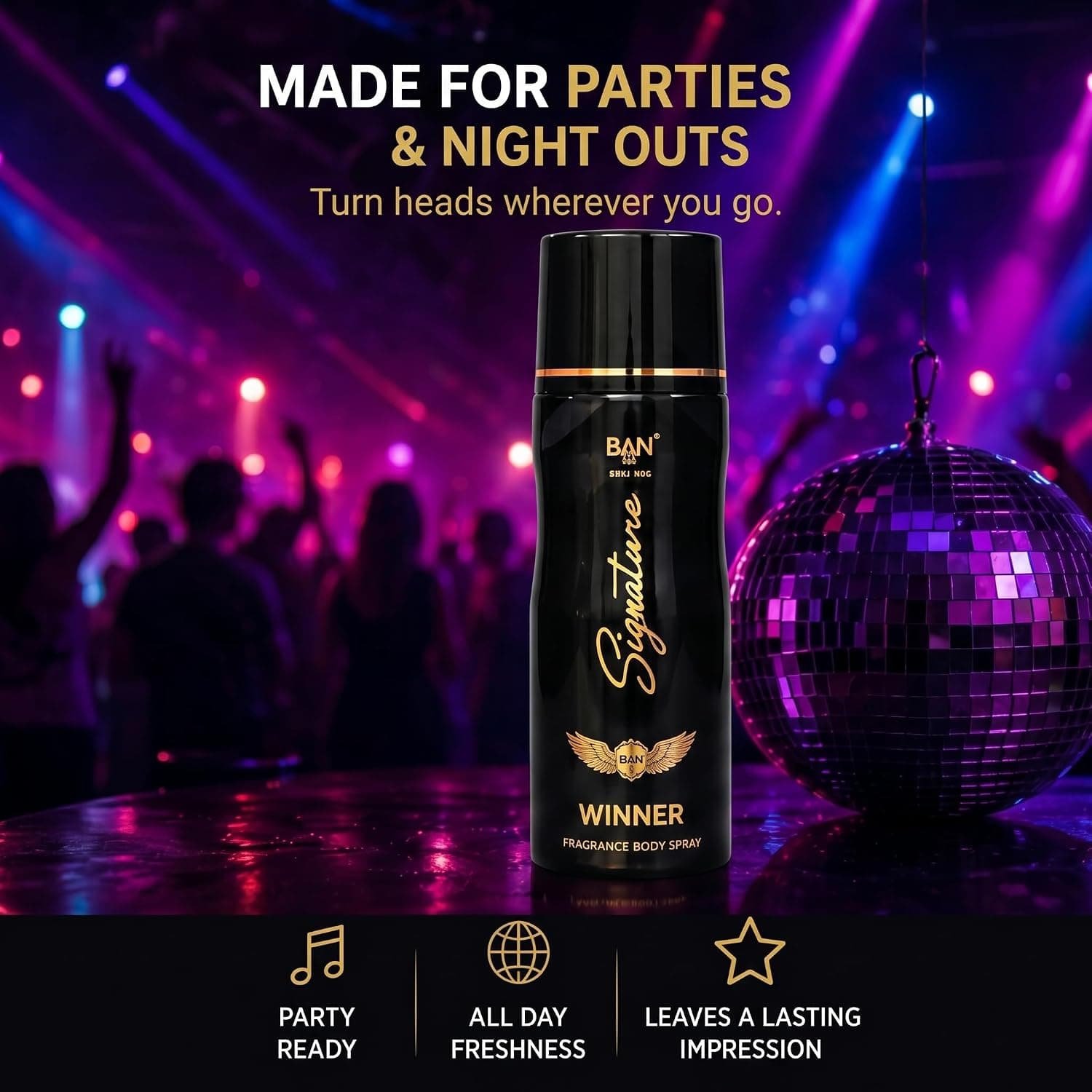 Signature SIGNATURE WINNER Deodorant 150ML Unisex | Luxury Long Lasting Body Spray | Oriental Floral Fragrance | Black… — thumbnail 3 of 8