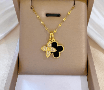 No Brand Two-Tone Alhambra-Style Clover Pendant Necklace for Women | Elegant Fashion Jewelry daily essentials & lifestyle — thumbnail 2 of 2