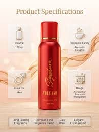 Signature Signature Volcano Deodorant Body Spray for Men – 120 ml daily essentials & lifestyle — thumbnail 3 of 5