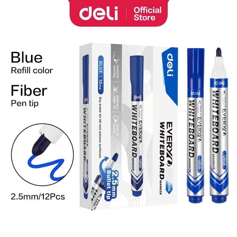 Deli DELI UU101-BL ISELECT Permanent Bullet Marker Blue per pcs | Waterproof Permanent Marker stationary, toys & sports — thumbnail 2 of 6