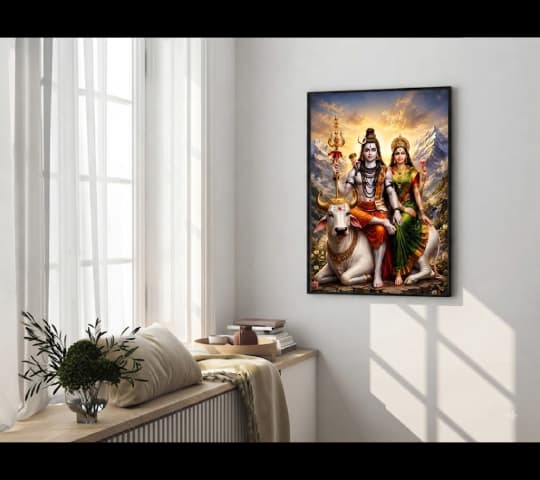 Divine Mount Lord Shiva, Goddess Parvati, and Nandi