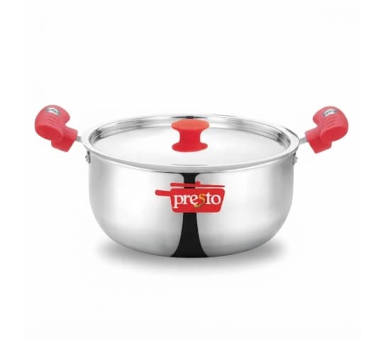 Presto Triply SS Cookware Casserole 22cm with Stainless Steel Lid | Induction & Gas Compatible