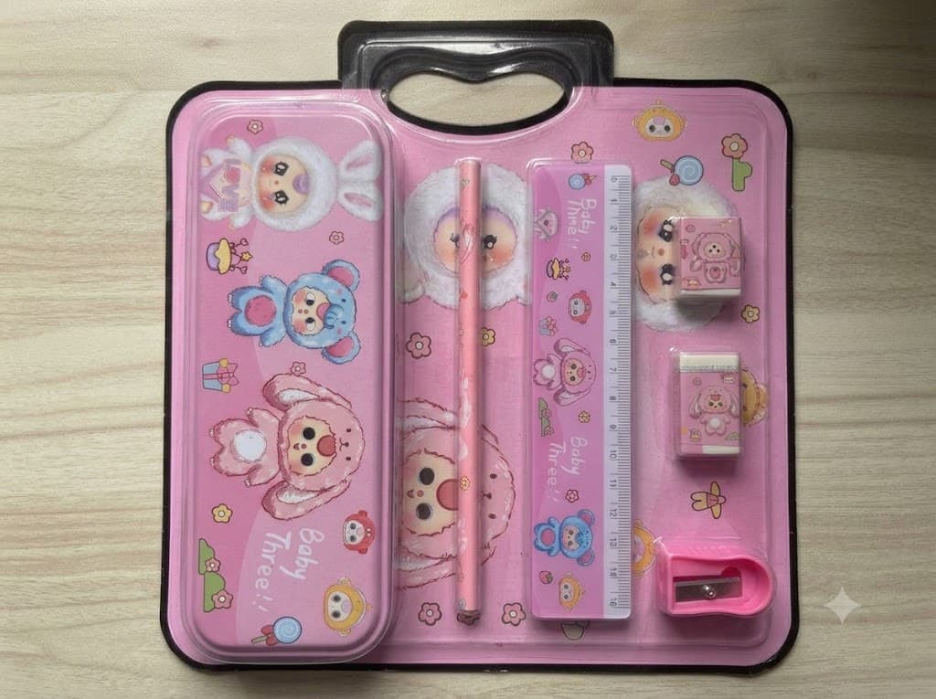 No Brand Kids Trolley Pencil Box with Stationery Set | Baby Three Cartoon Design stationary, toys & sports — thumbnail 2 of 3
