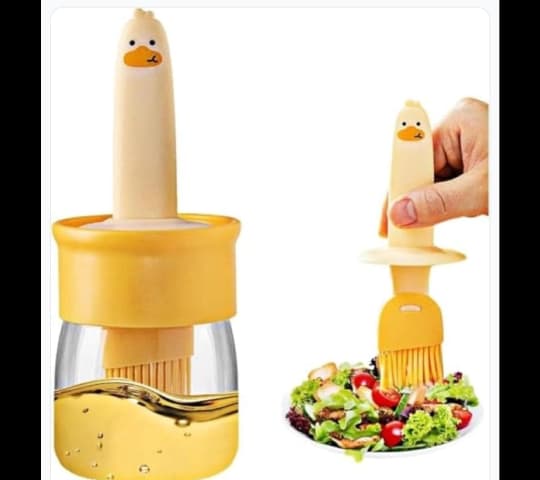 Cute Duck Oil Bottle with Silicone Basting Brush | Kitchen Oil Dispenser