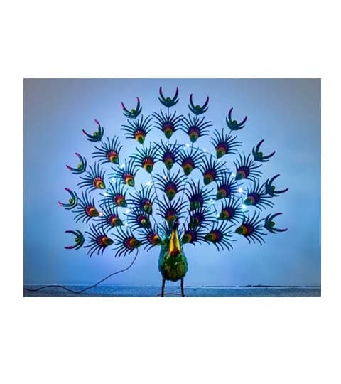 Senwell Large Peacock with Light Decorative Wall Art W-G210818