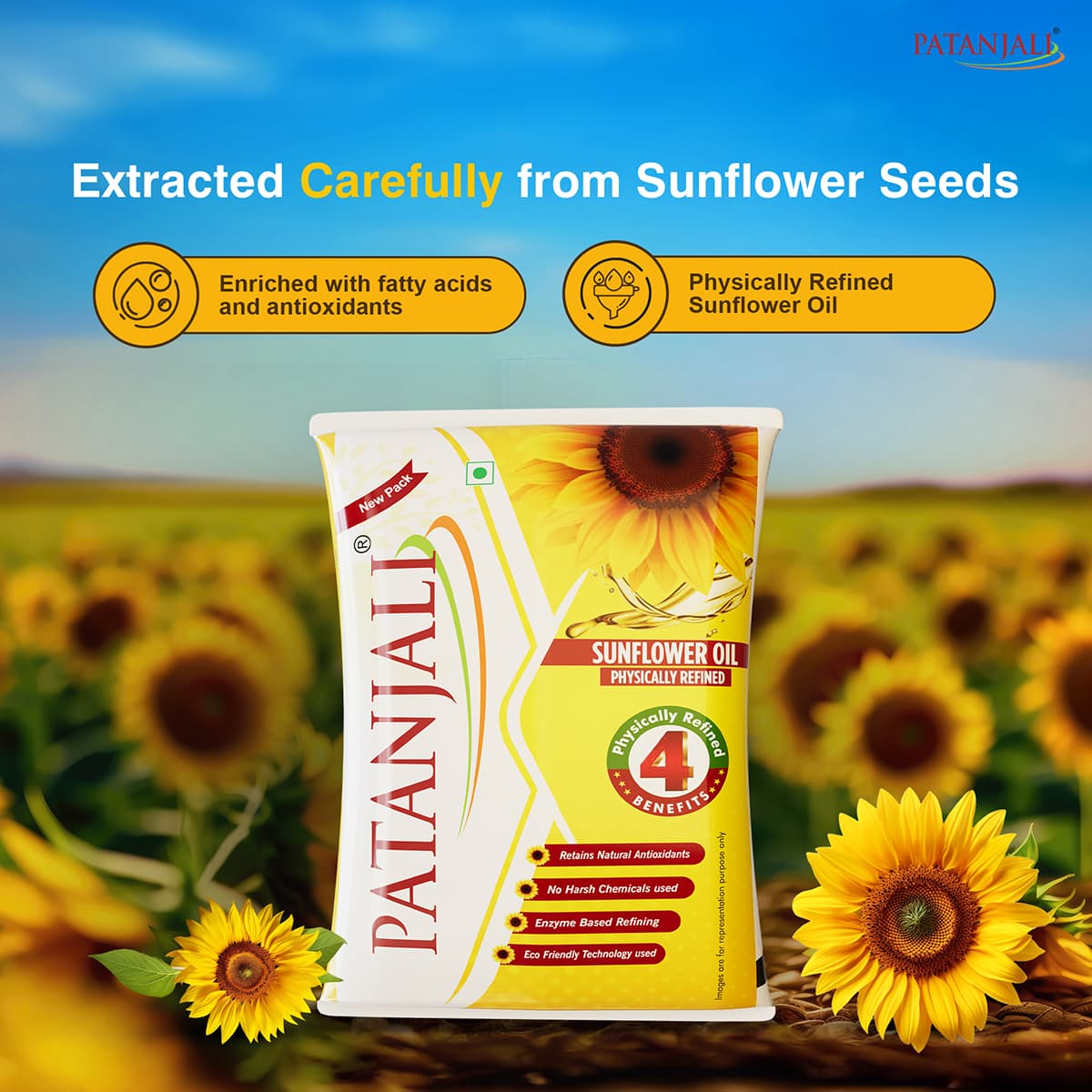 Patanjali Patanjali Sunflower Oil 1L | Healthy Cooking Oil for Everyday Use daily essentials & lifestyle — thumbnail 4 of 6