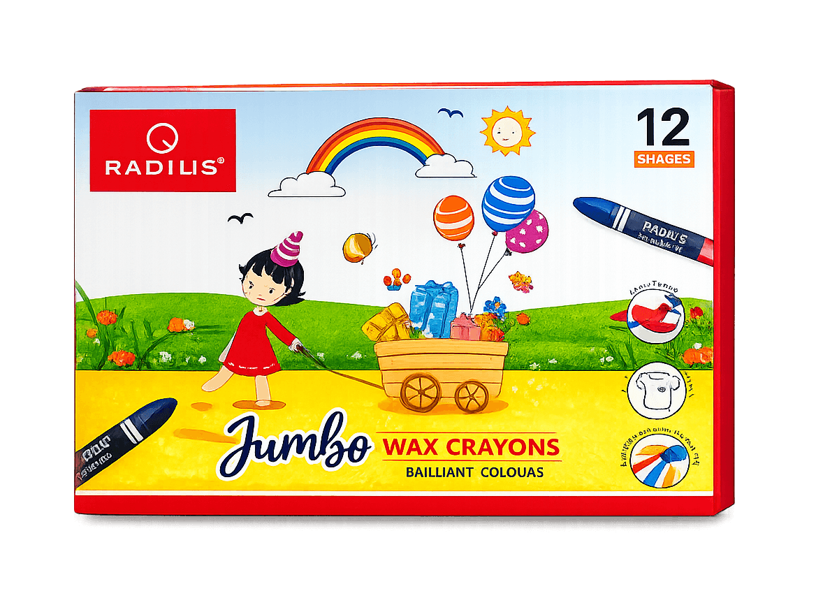 Radius Jumbo Wax Crayons 12 Shades Set