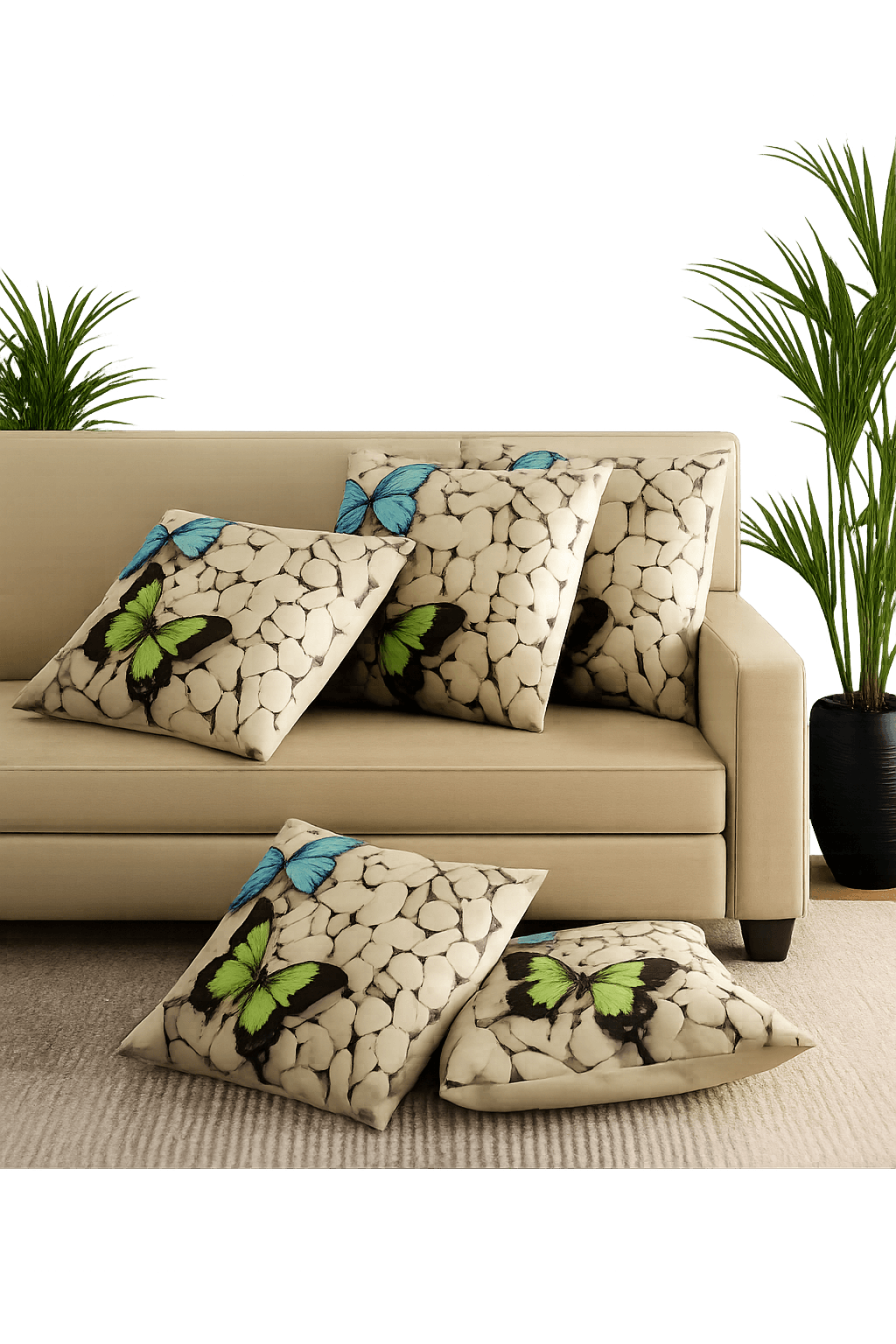 The Living Canvas Cushion Cover Set of 5 – Artistic Decorative Throw Pillow Covers