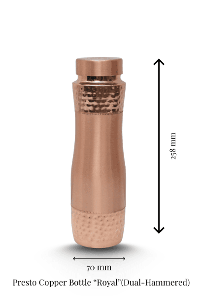 Presto Pure Copper Water Bottle "Royal" Dual Hammered Design – 0.23 kg, 258 mm Height daily essentials & lifestyle — thumbnail 3 of 3