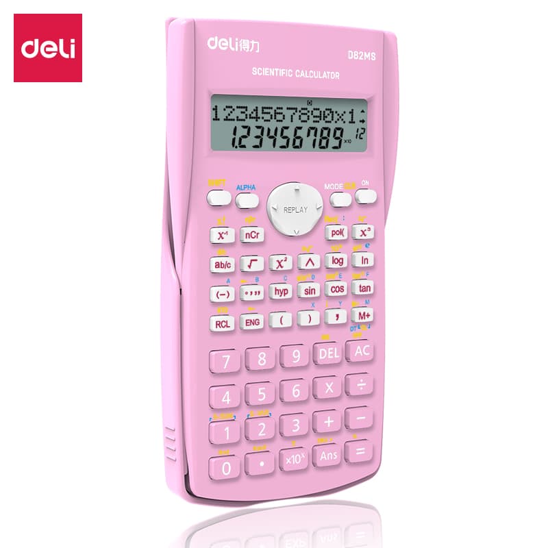 Deli-D82MS Scientific Calculator Pink | 240 Functions for Students