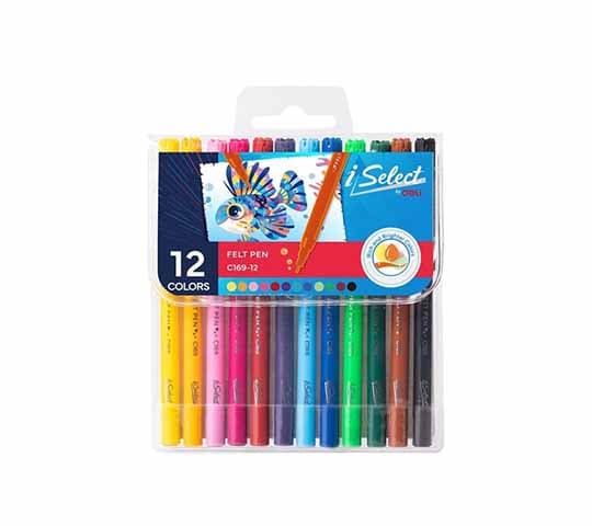 Deli Felt Pen EC159-12 – Smooth Writing, Bold Ink